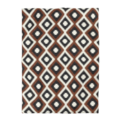 Microfiber Duvet Cover - Aztec Neutrals Inkwell and Brandywine