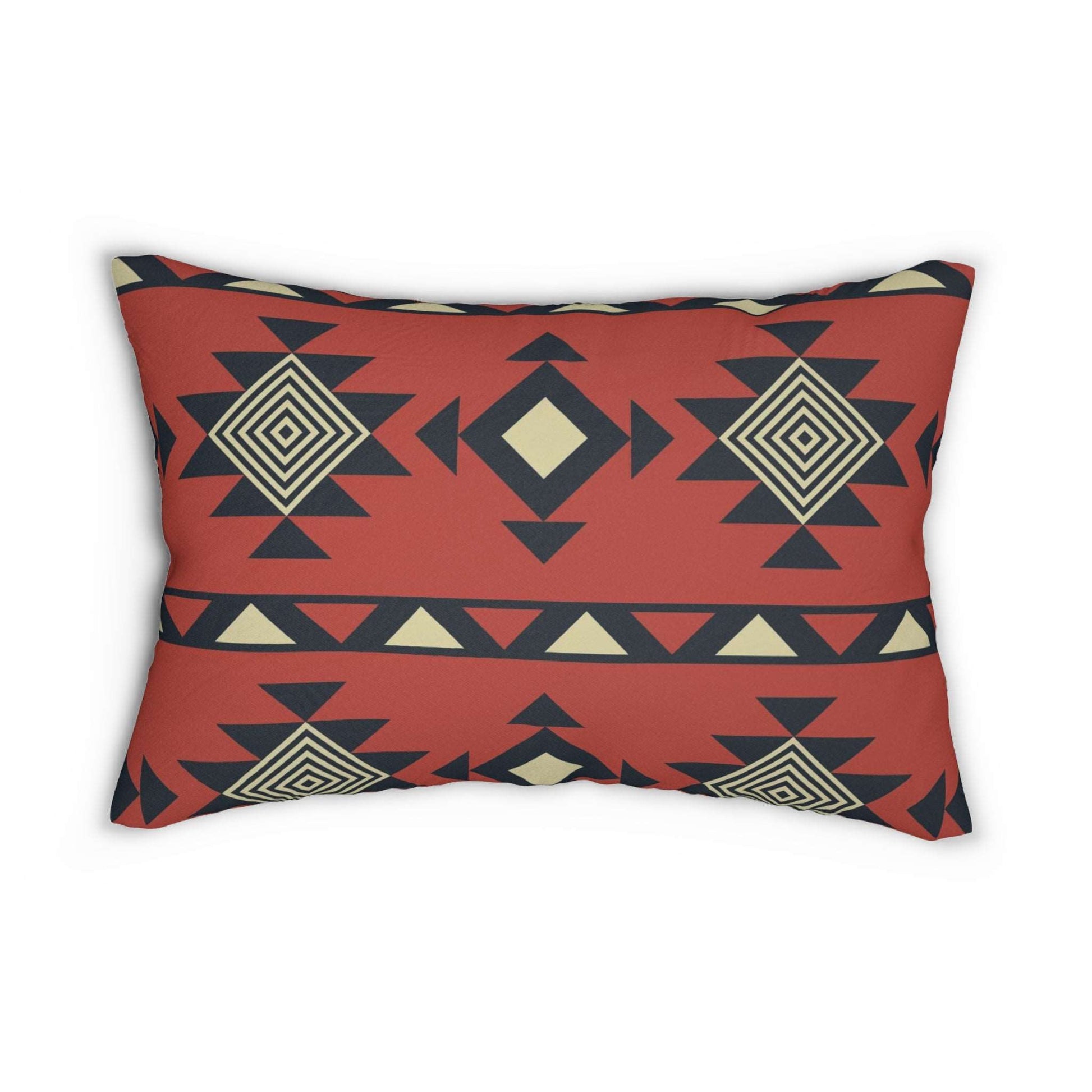 Aztec Terracotta Bohemian Pattern Spun Polyester Lumbar Pillow