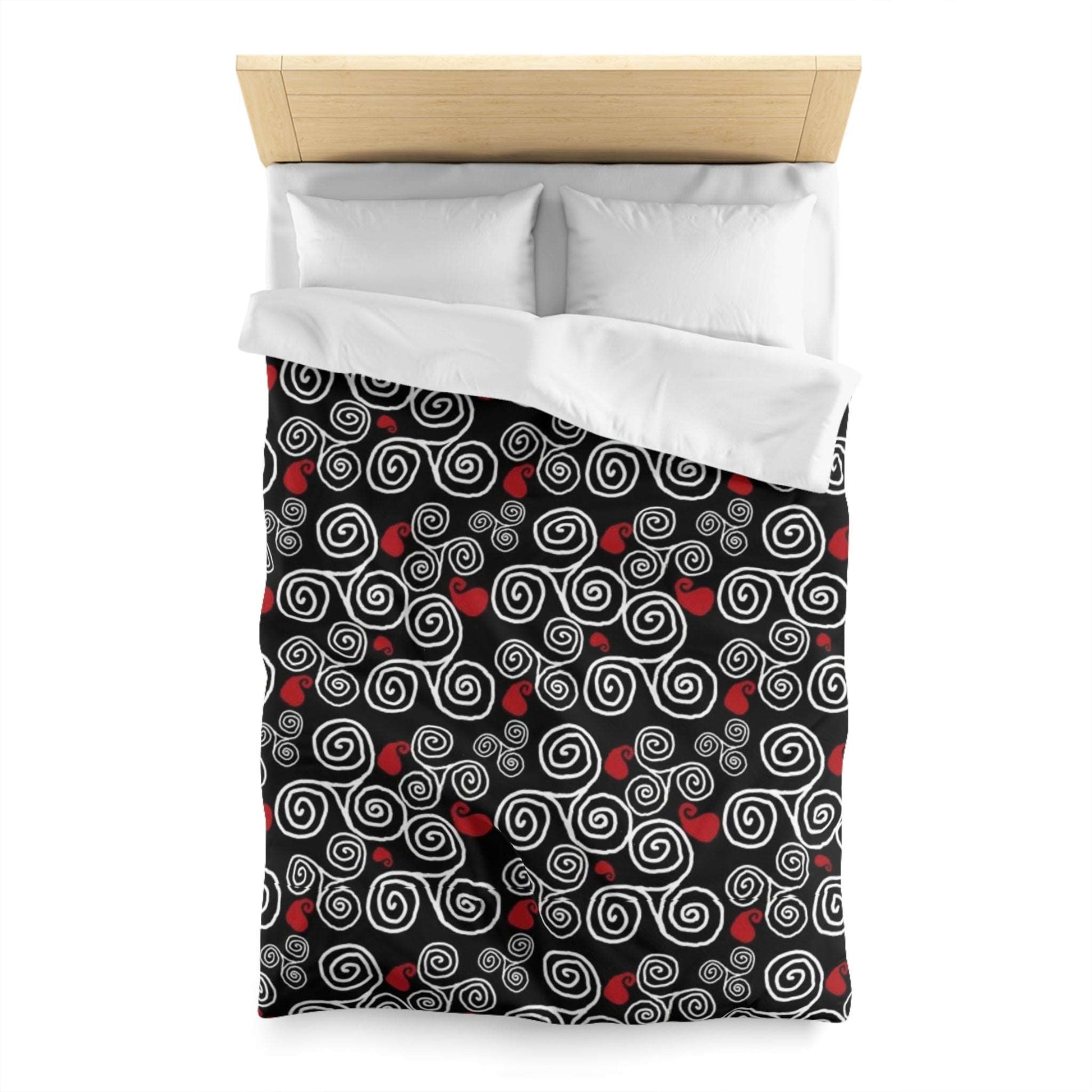 Celtic Triskele Duvet Cover - Triple Spiral Pattern Home Decor