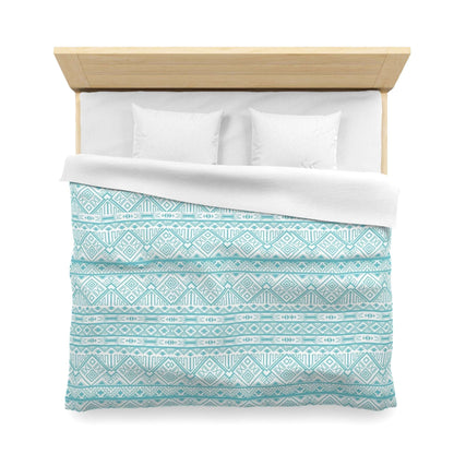 Aztec Madness Aqua Duvet Cover