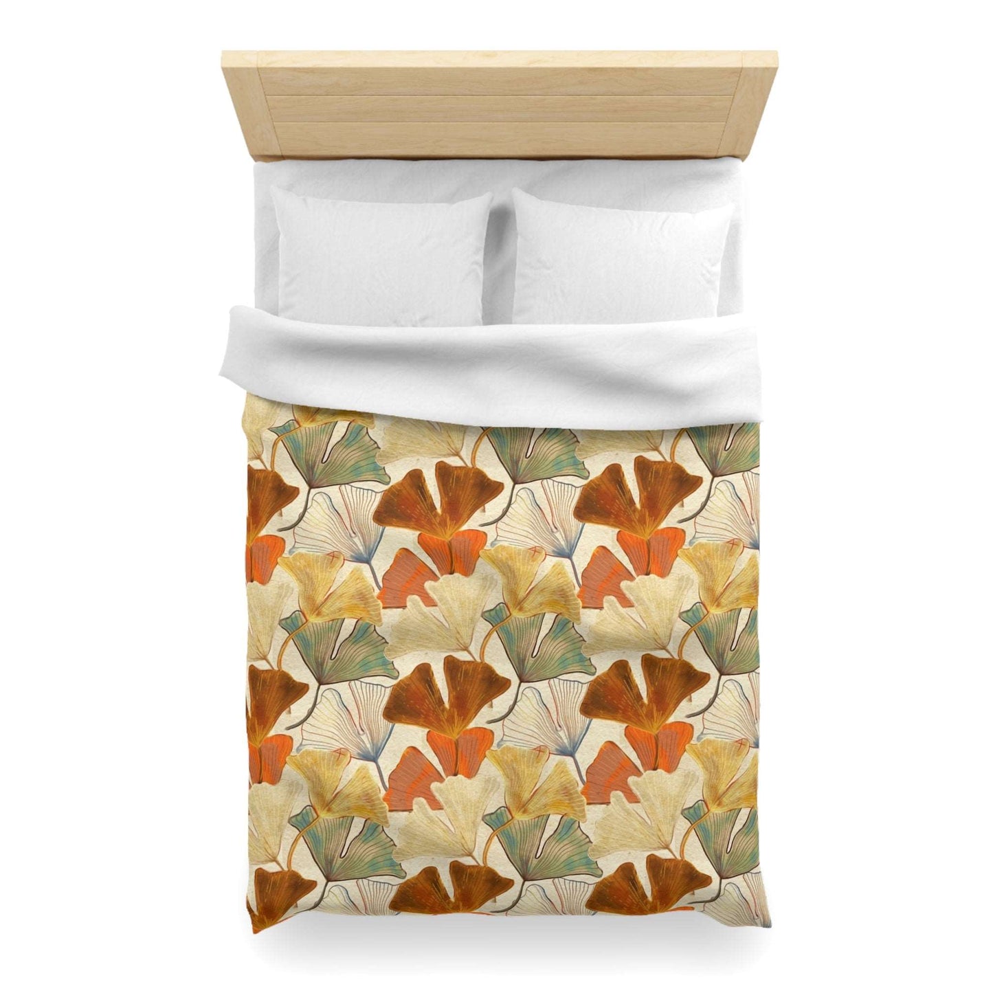 Autumn Ginkgo Leaves Duvet Cover - Fall Colors Watercolor Design, Cozy Seasonal Bedding