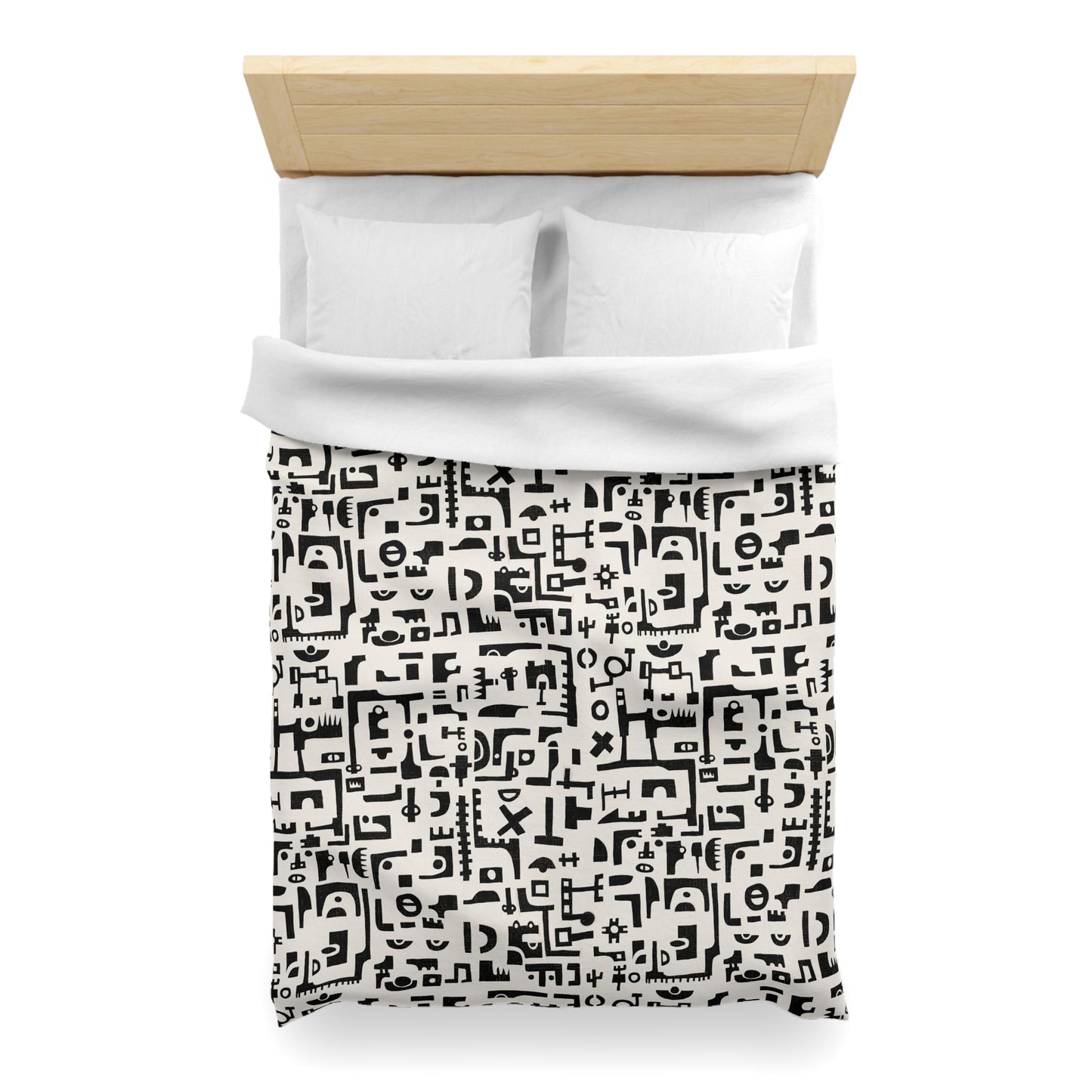 Tribal African Ethnic Shapes Microfiber Duvet Cover - Contemporary African Inspired Home Decor Bedding