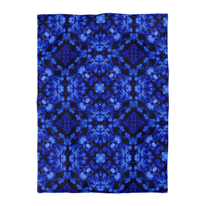 Irish Celtic Clover Knot Duvet Cover - Sapphire Blue, Traditional Design