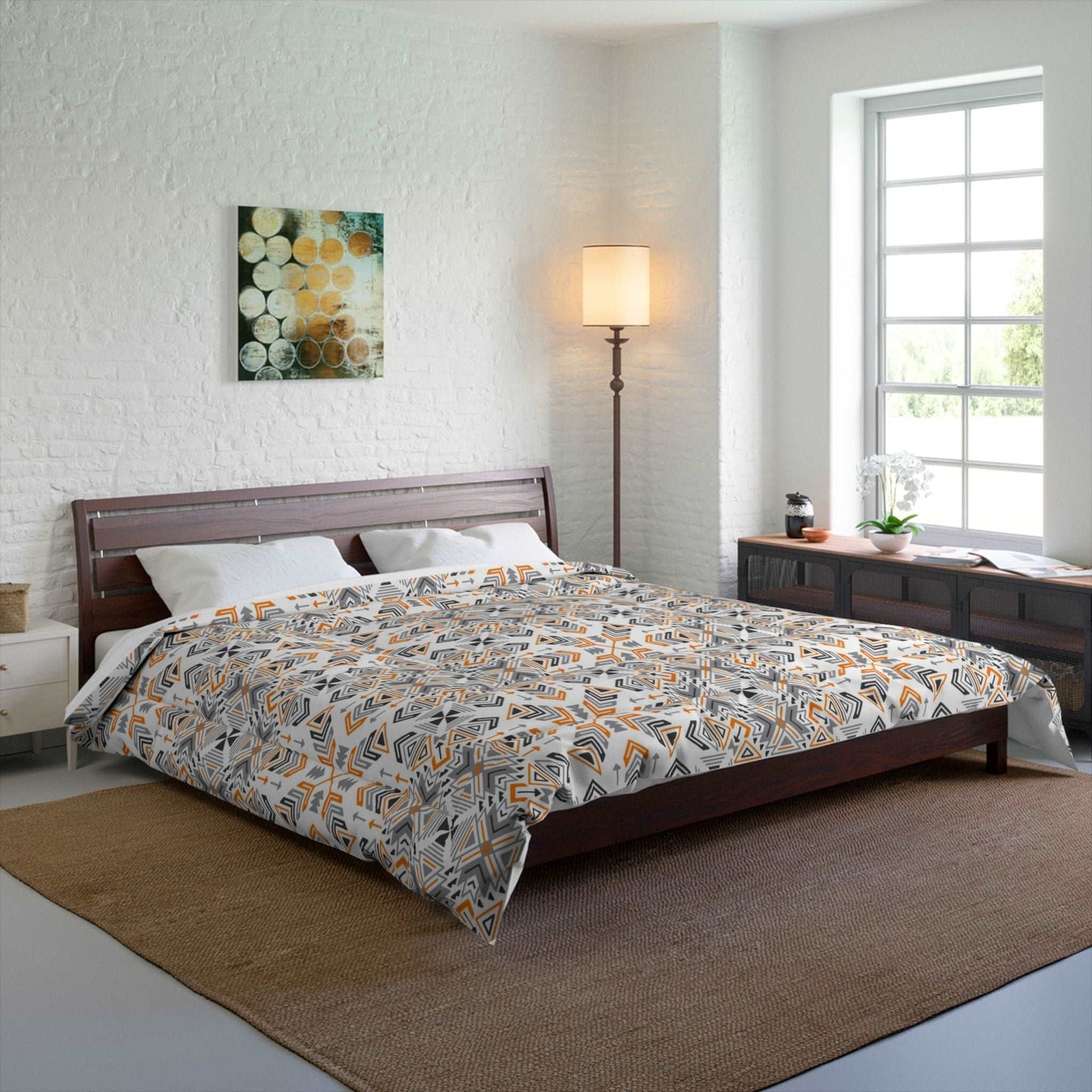 Aztec Geometrical Pattern Microfiber Polyester Comforter Set - Stylish Modern Southwestern Home Decor Bedding