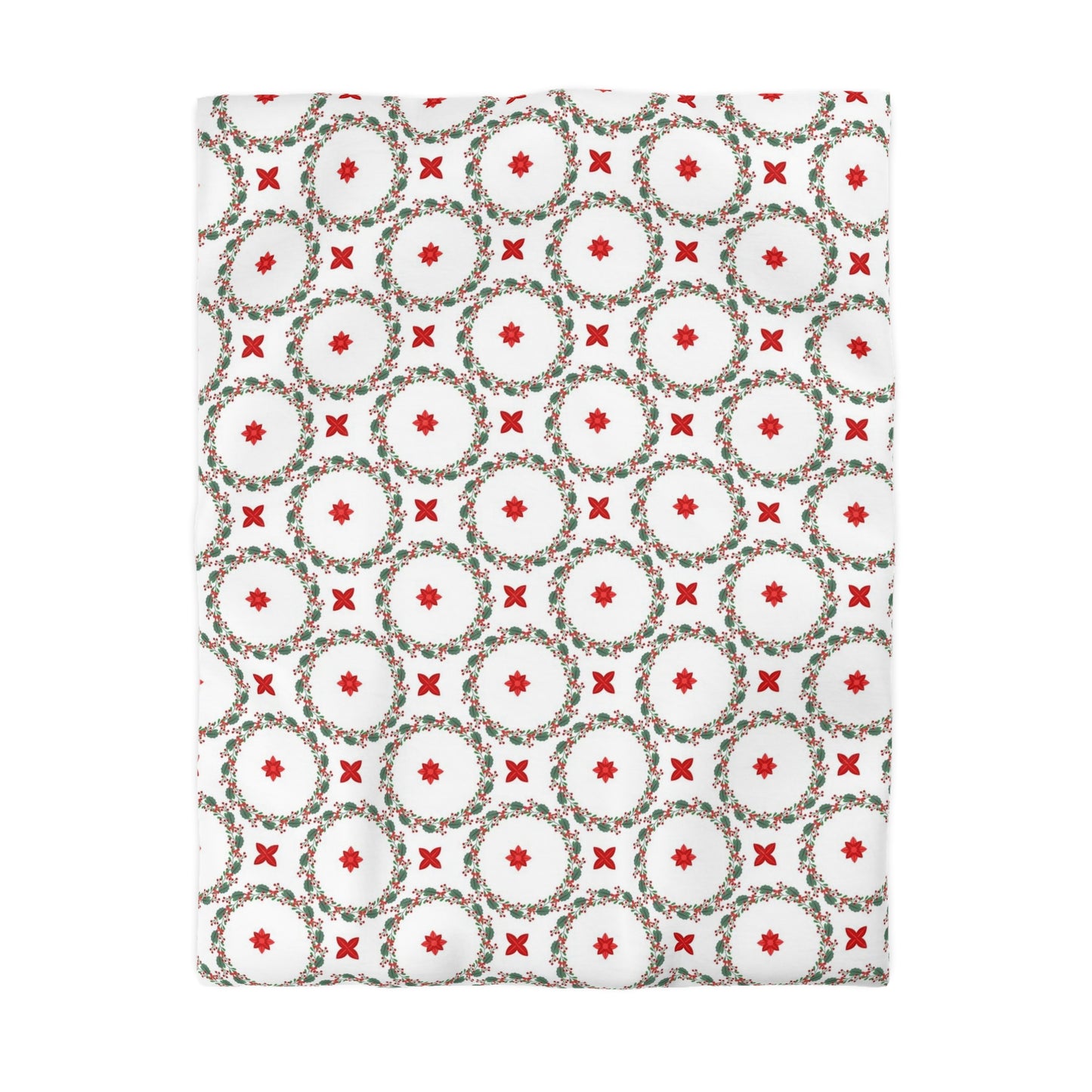 Christmas Winter Flowers Duvet Cover