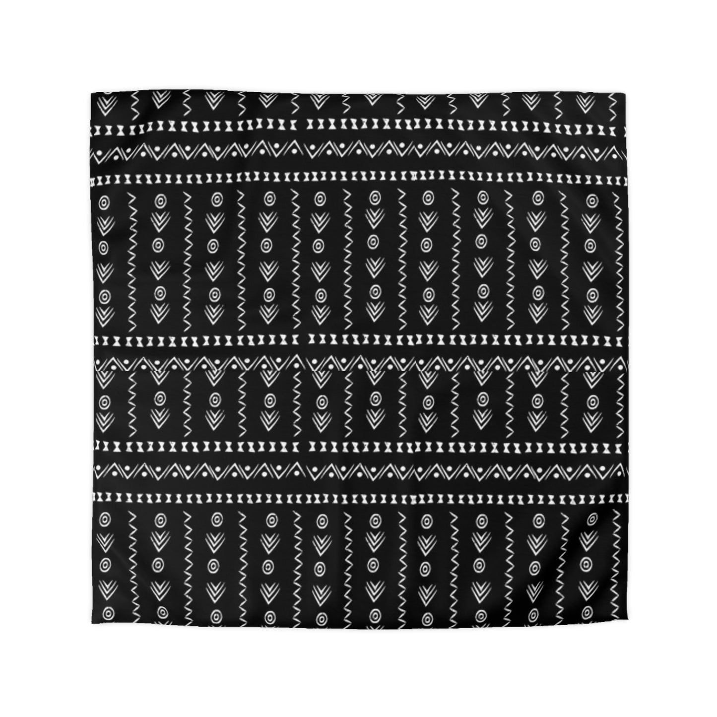 Tribal Black and White Boho Duvet Cover - Bold and Modern Global-Inspired Bedroom