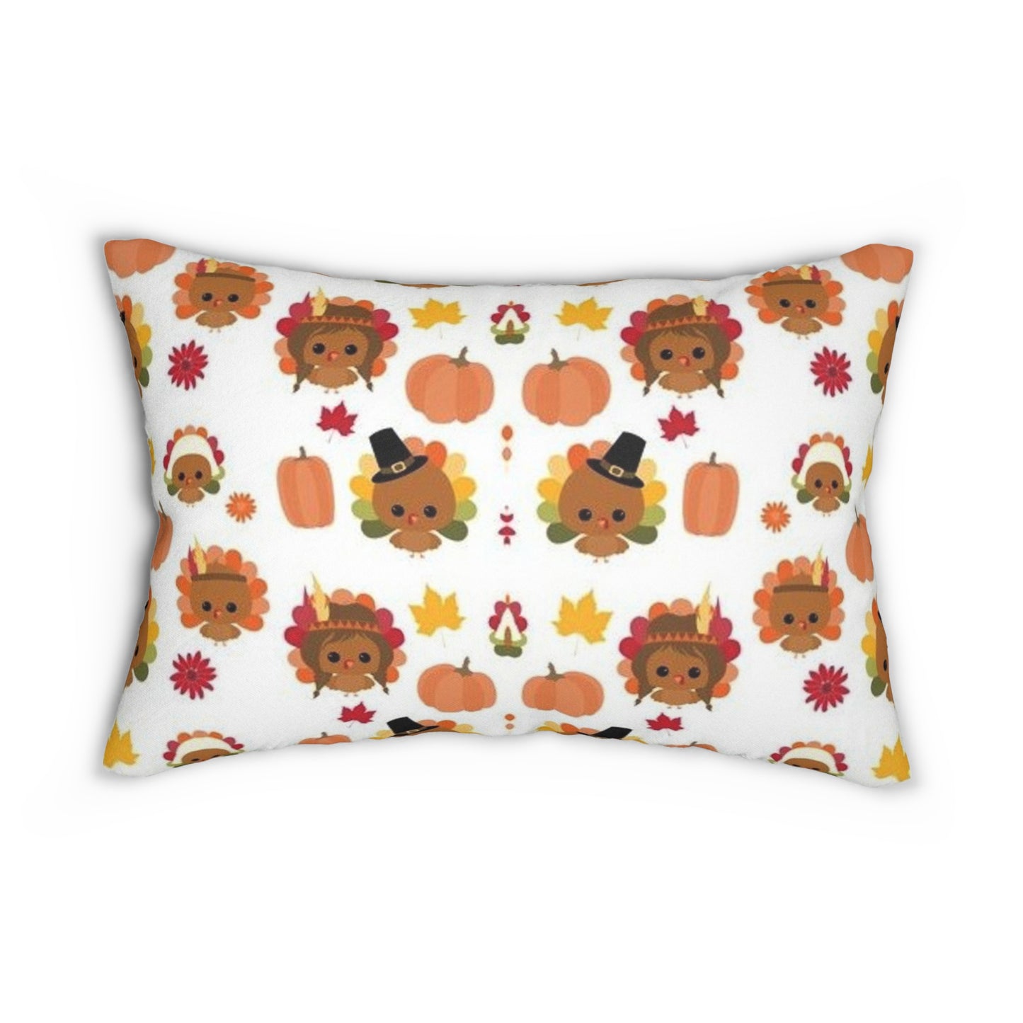 Thanksgiving Decor Pumpkin Spun Polyester Decorative Lumbar Pillow