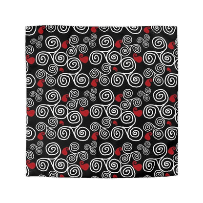 Celtic Triskele Duvet Cover - Triple Spiral Pattern Home Decor