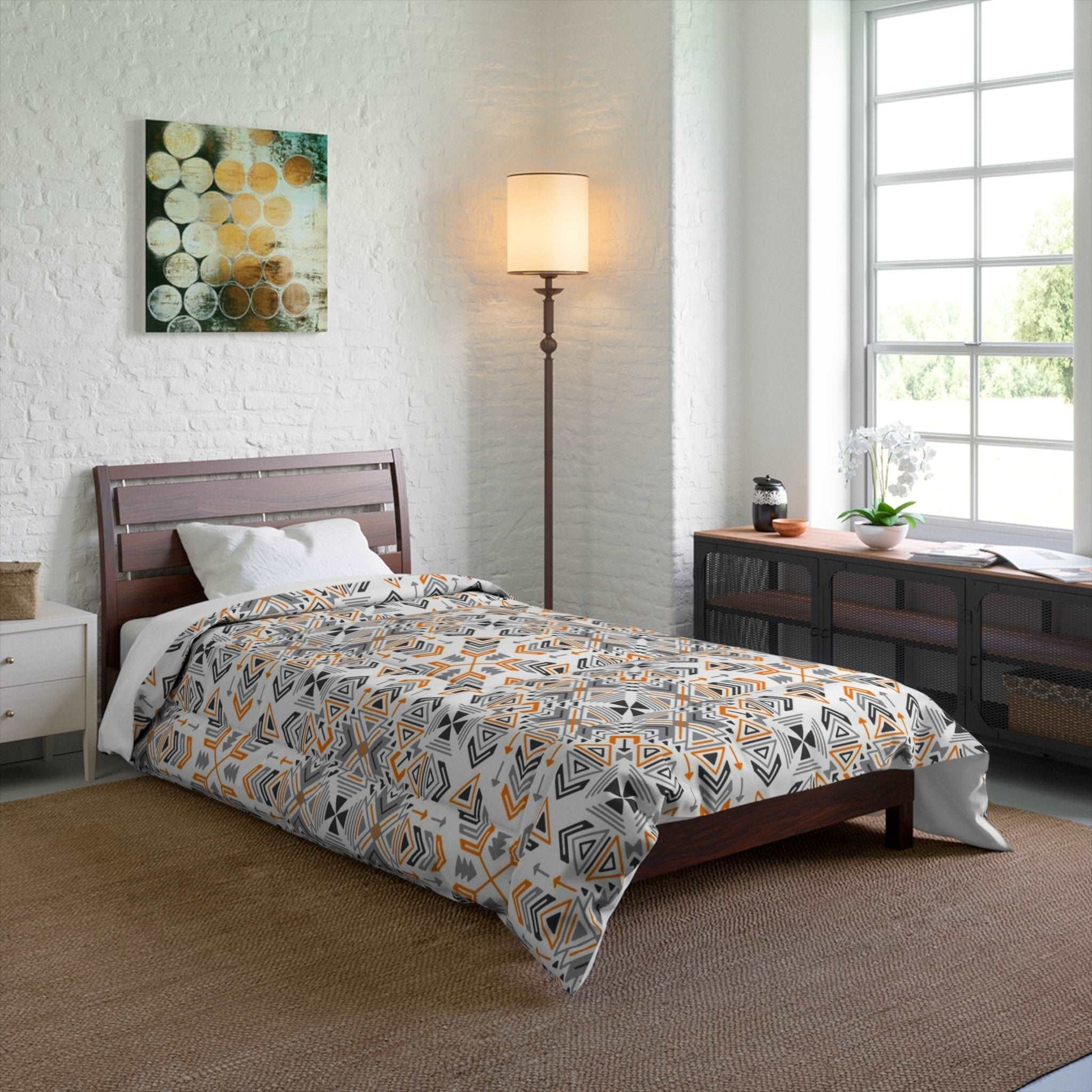 Aztec Geometrical Pattern Microfiber Polyester Comforter Set - Stylish Modern Southwestern Home Decor Bedding