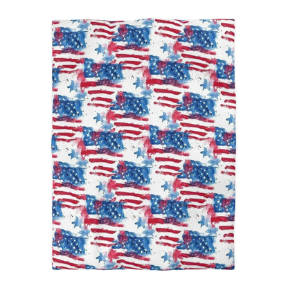 American Flag Red White Blue Stars Stripes 4th of July Duvet Cover