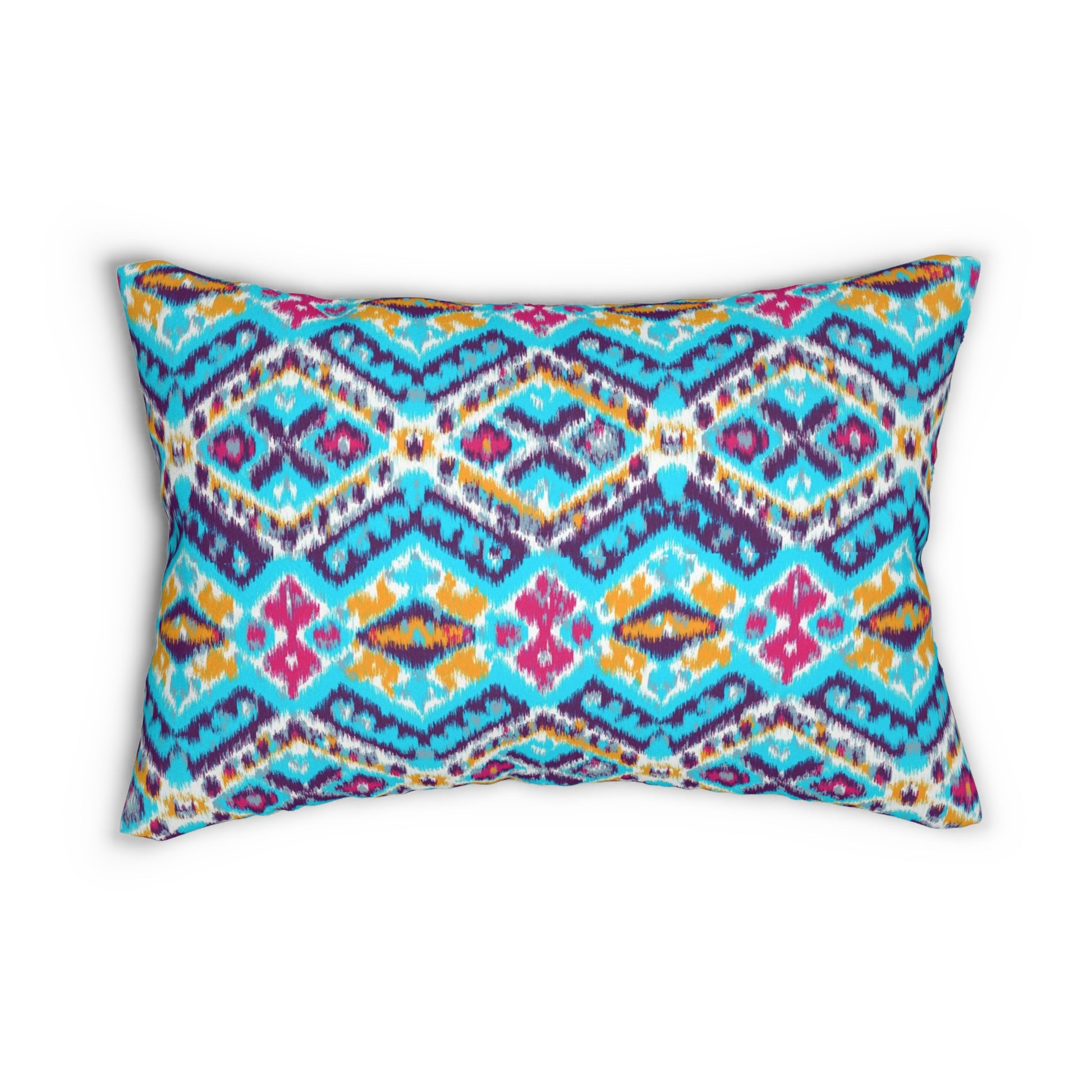 Native American Tribal Ikat Pattern Spun Polyester Lumbar Pillow