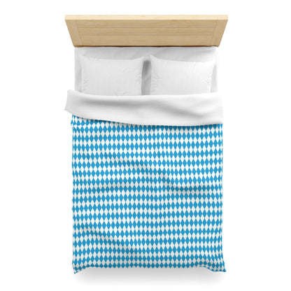 Oktoberfest Bavarian Style Blue and White Diamond Pattern Duvet Cover