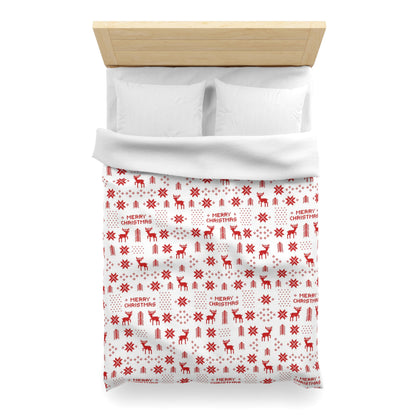 Retro Red Christmas Pattern Duvet Cover