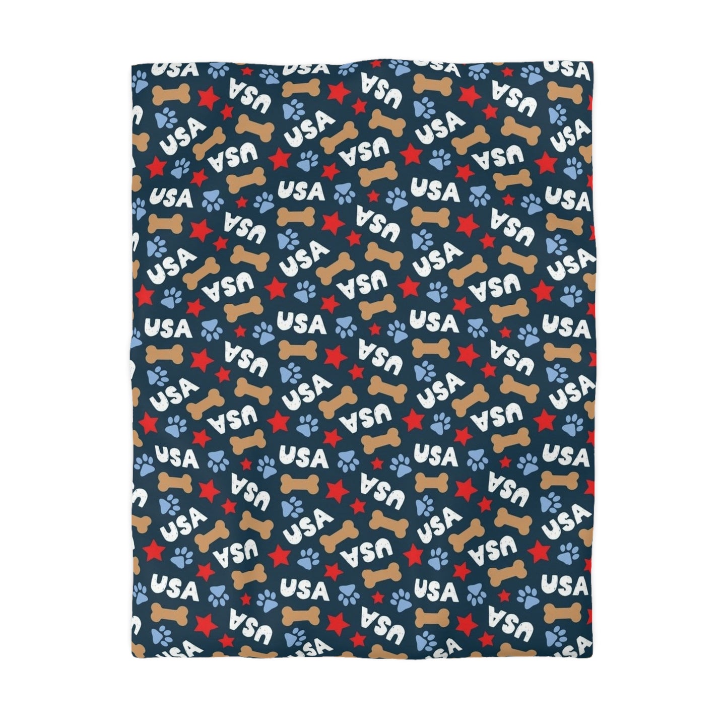 USA Star-Spangled Dog Duvet Cover - Patriotic Pet  Design Bedding