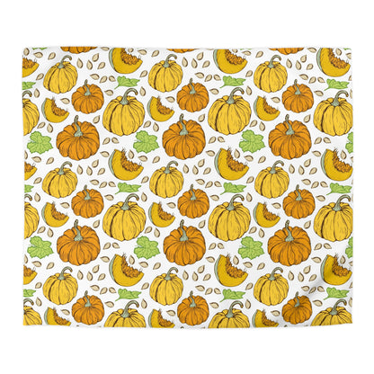 Thanksgiving Harvest Pumpkin and Leaves Duvet Cover Set - Seasonal Fall Bedding, Soft Microfiber Material, Multiple Sizes (Queen, King, Full, Twin)