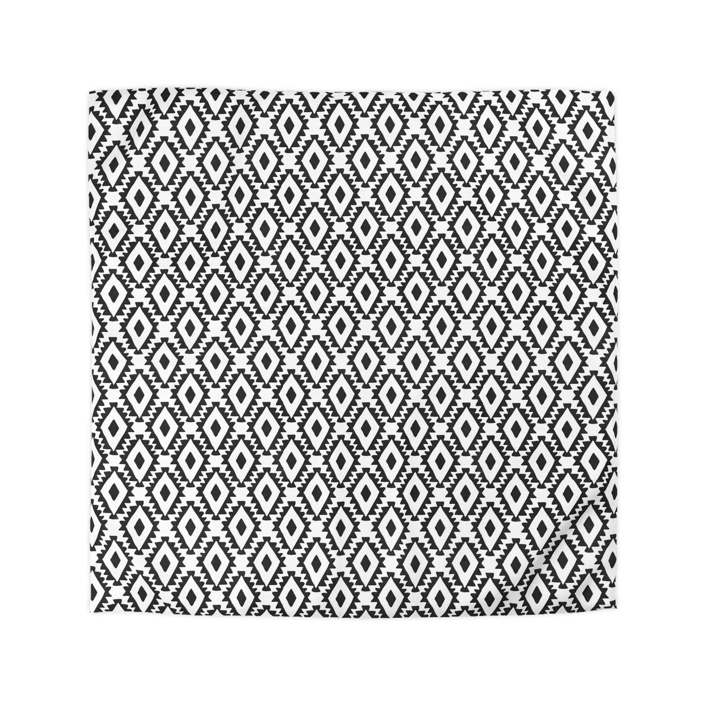 Aztec Inspired Geometric Duvet Cover - B&W Ethnic Tribal Bedding