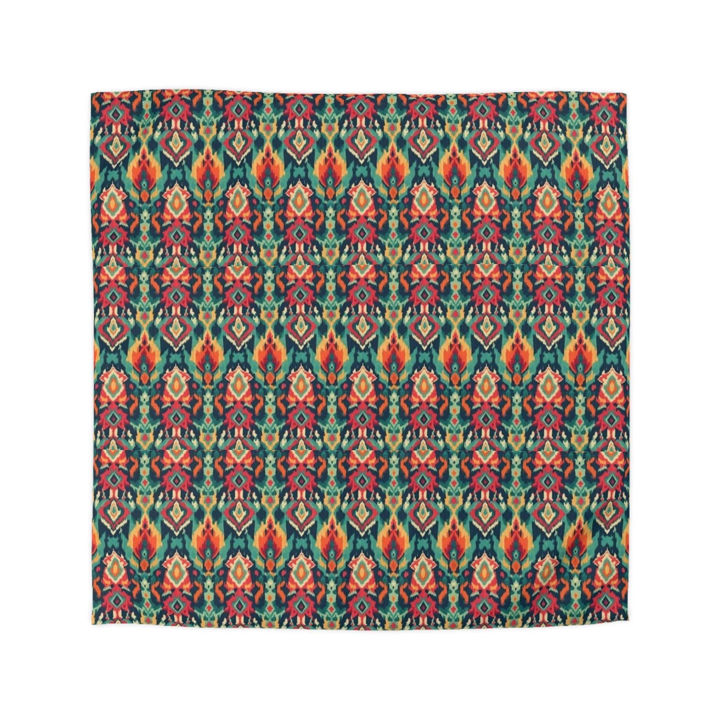 Bright Ikat Motif Duvet Cover - Exotic Bohemian Home Decor