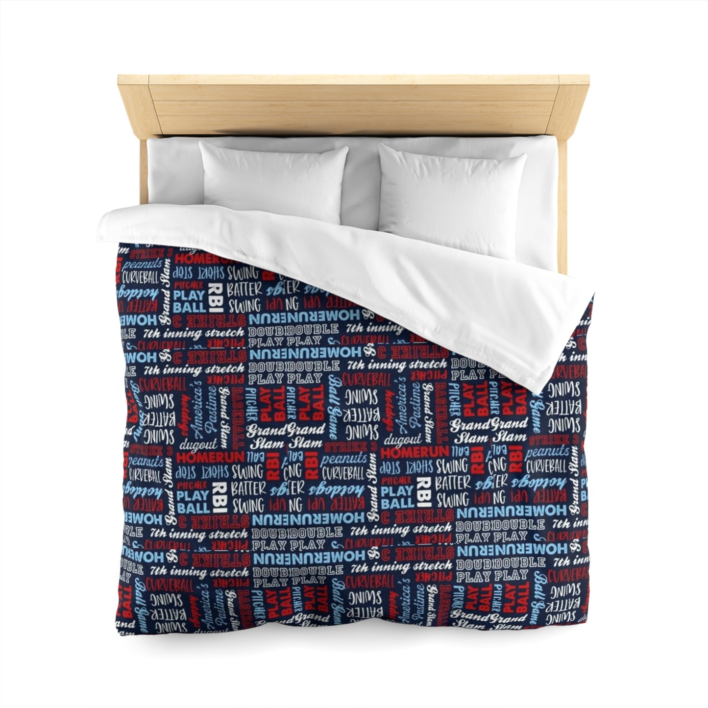 MLB Inspired All Things Baseball American Duvet Cover - Official Baseball Team Colors