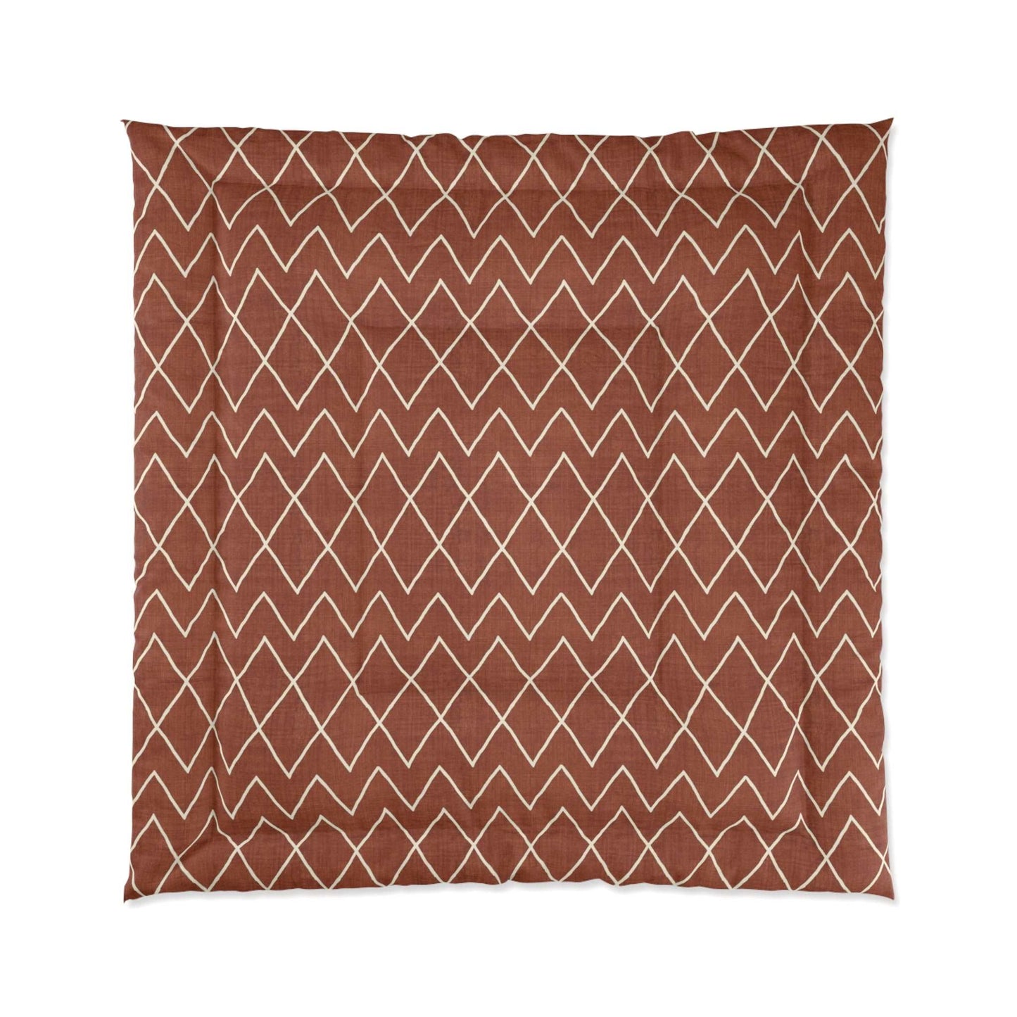 Avoca in Terracotta Rust Microfiber Polyester Comforter Set - Stylish Modern Bedroom Furniture