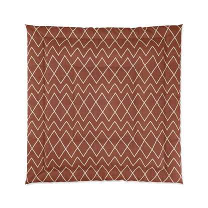 Avoca in Terracotta Rust Microfiber Polyester Comforter Set - Stylish Modern Bedroom Furniture