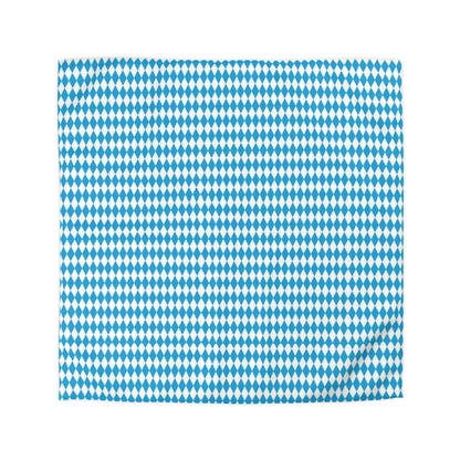 Oktoberfest Bavarian Style Blue and White Diamond Pattern Duvet Cover