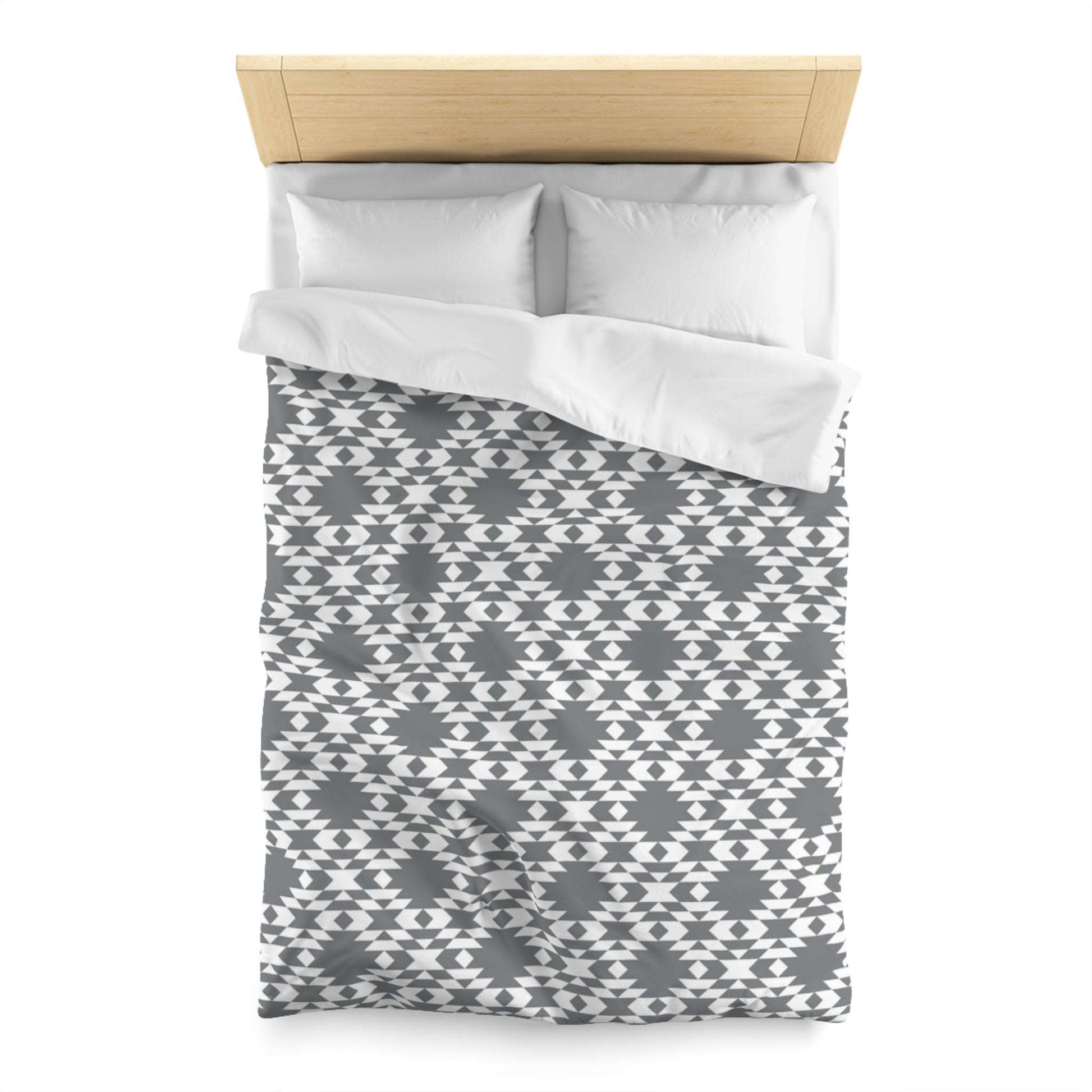 Aztec Kilim Gray Microfiber Duvet Cover