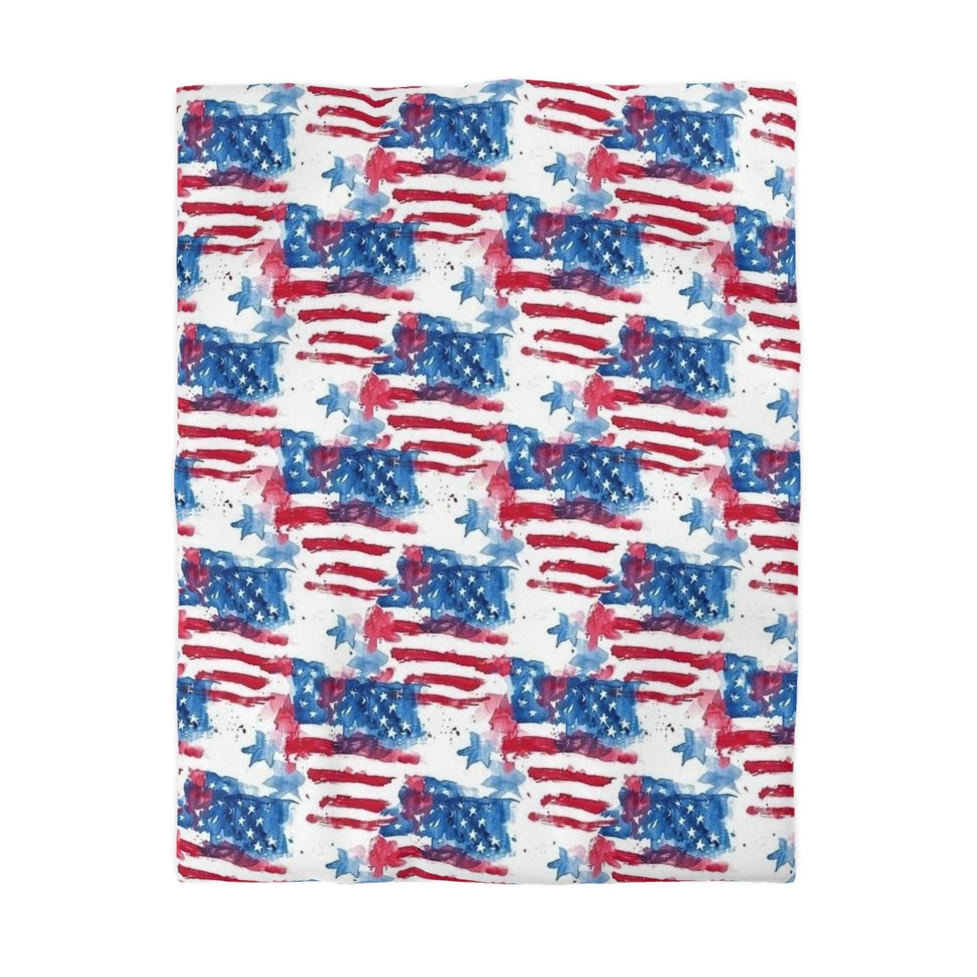 American Flag Red White Blue Stars Stripes 4th of July Duvet Cover