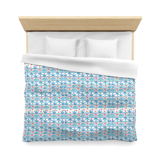 Blue Aztec Geometric Duvet Cover - Southwestern Style Bedding and Home Decor