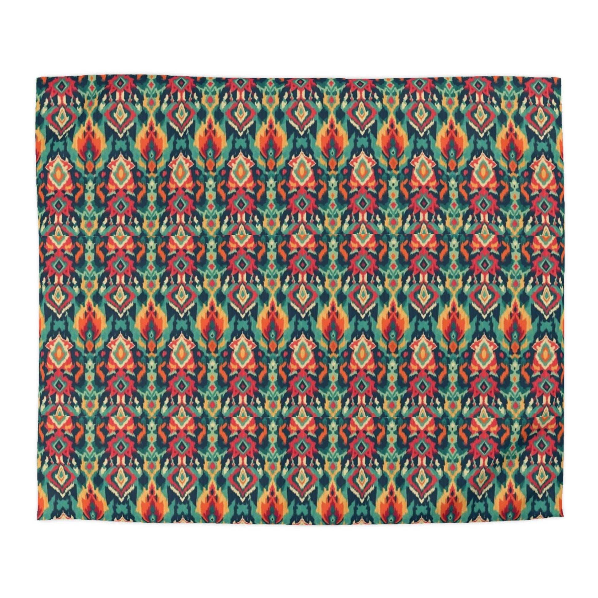 Bright Ikat Motif Duvet Cover - Exotic Bohemian Home Decor