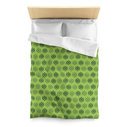 Geometric Pattern Seamless Variable Design, 100% Microfiber Duvet Cover, Green