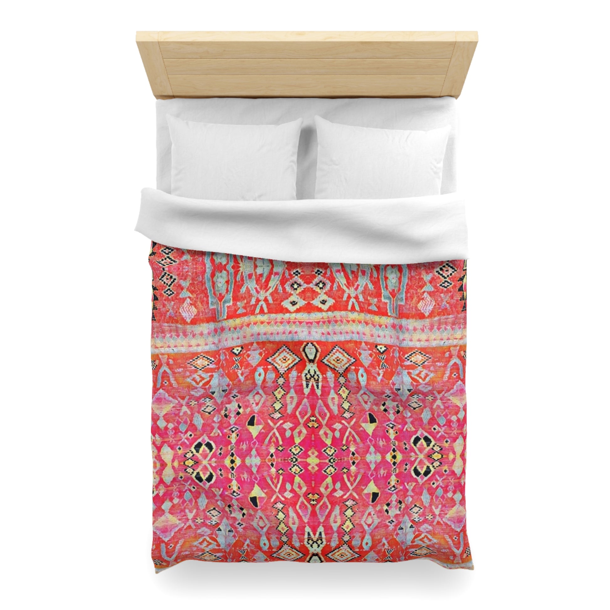 Marrakech-Style Tropical Moroccan Sunrise Duvet Cover Set - Colorful Boho Chic Bedroom