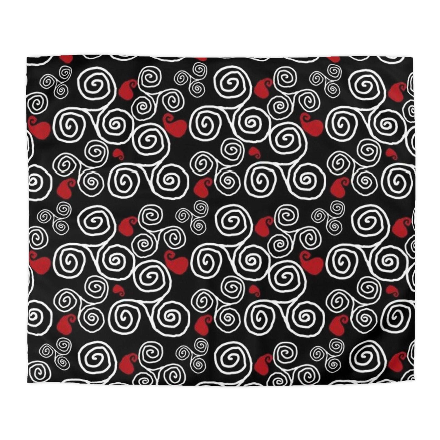 Celtic Triskele Duvet Cover - Triple Spiral Pattern Home Decor