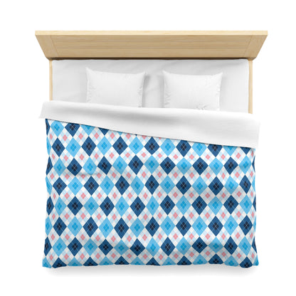 Winter Argyle Pattern Flat Sweater Knit Duvet Cover