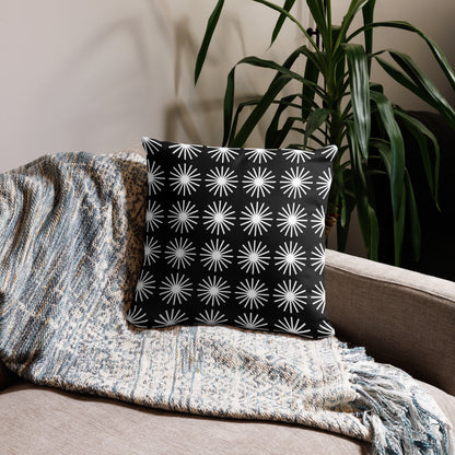 Mid-Century Modern Sunburst Pattern Throw Pillow