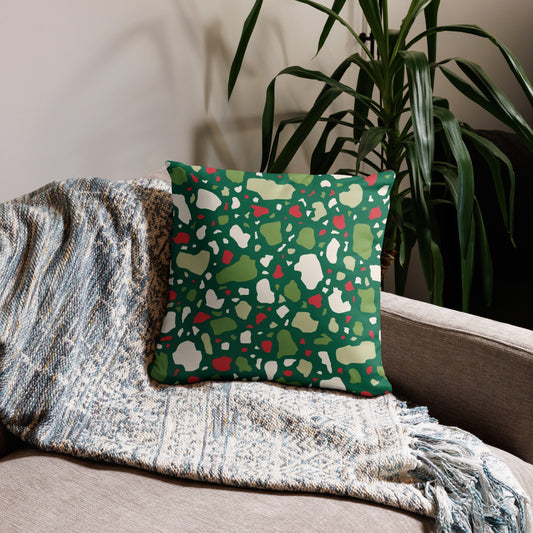 Terrazzo Christmas Tree Pattern Throw Pillow