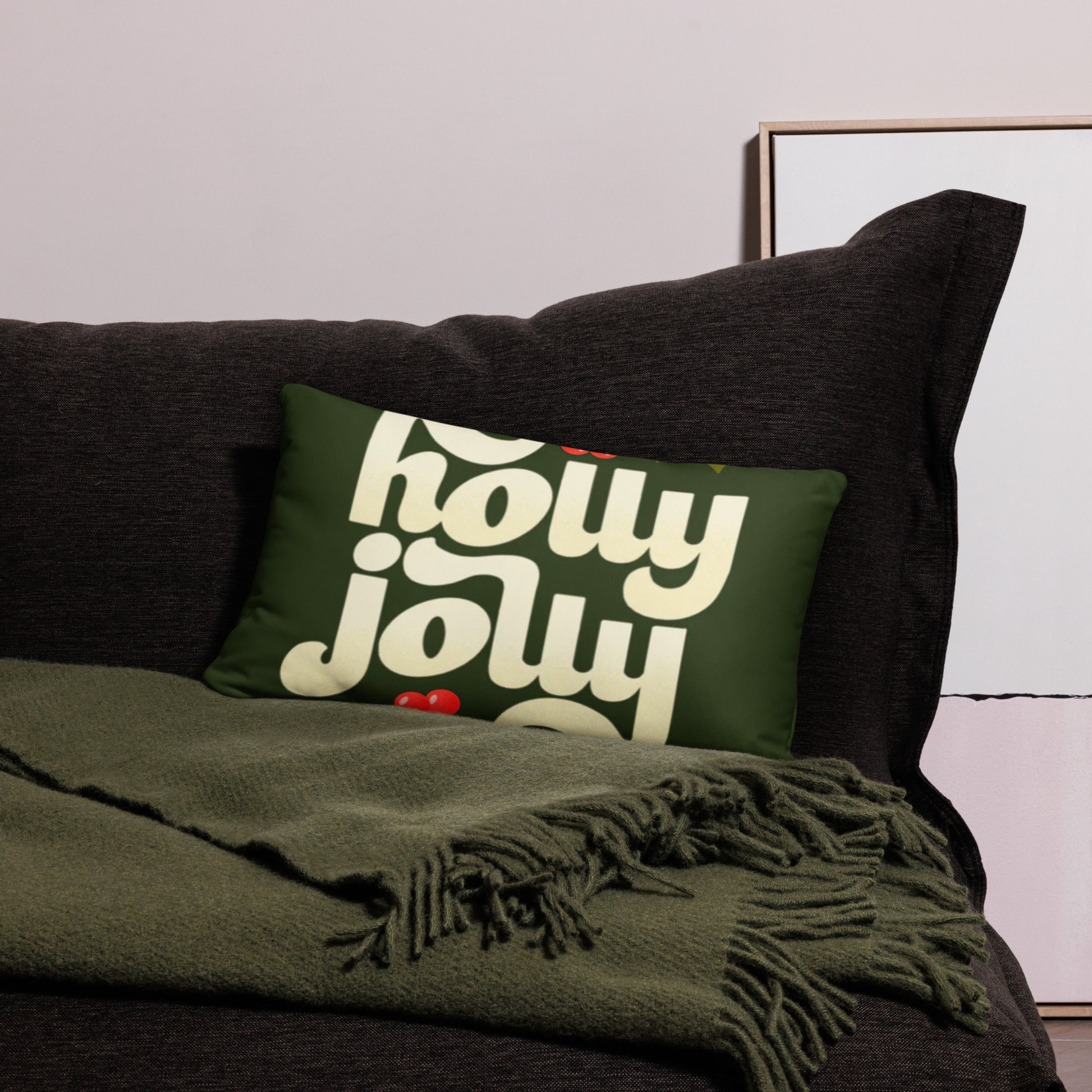 Holly Jolly Christmas Throw Pillow