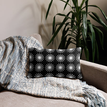 Mid-Century Modern Sunburst Pattern Throw Pillow