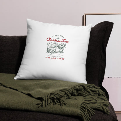 Farm Fresh Christmas Trees Throw Pillow for Holiday Season