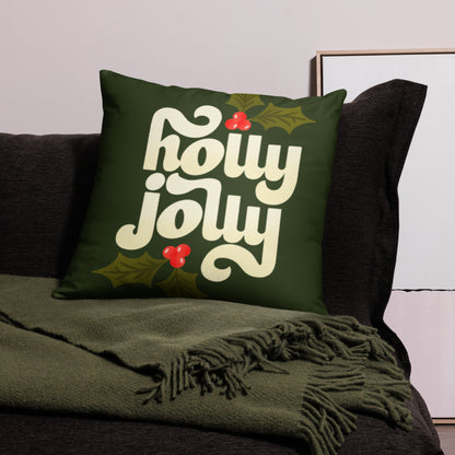 Holly Jolly Christmas Throw Pillow