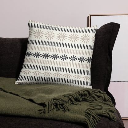 Snowflakes Pattern Beige Throw Pillow