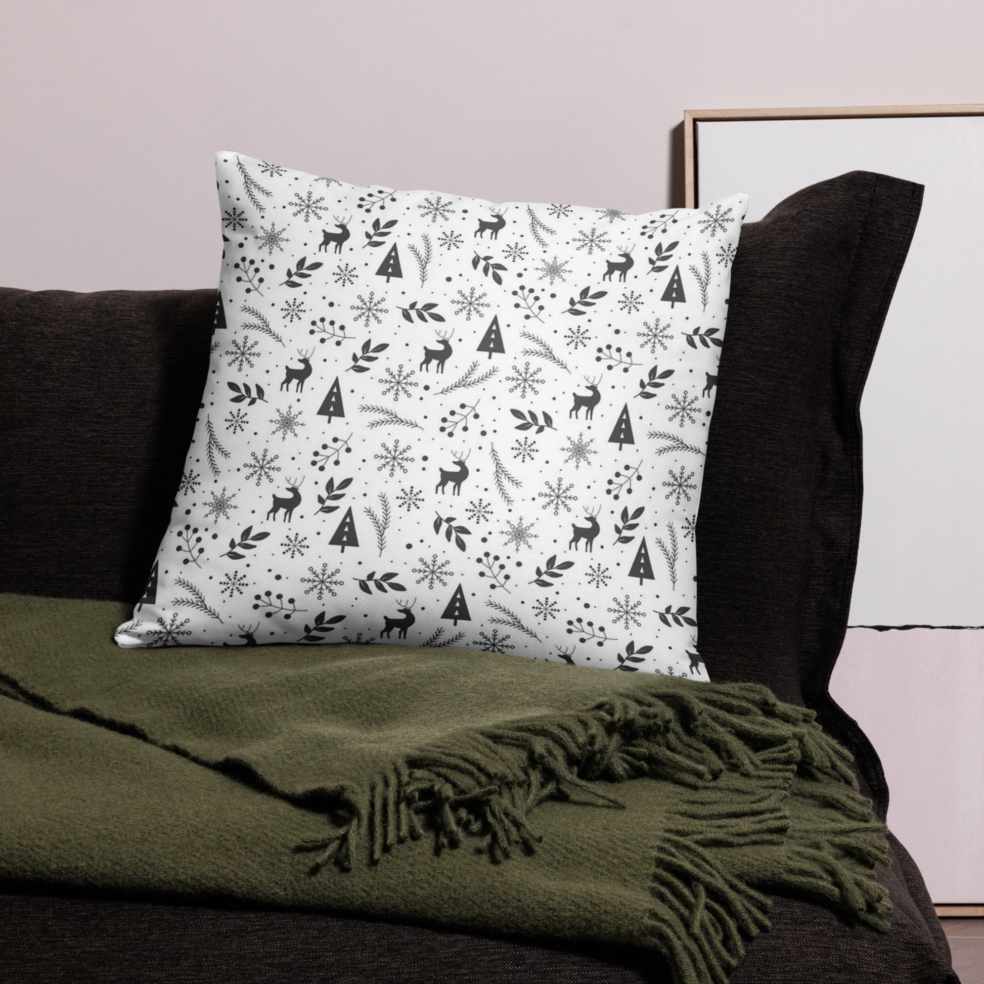 Minimalist Christmas Art Throw Pillow