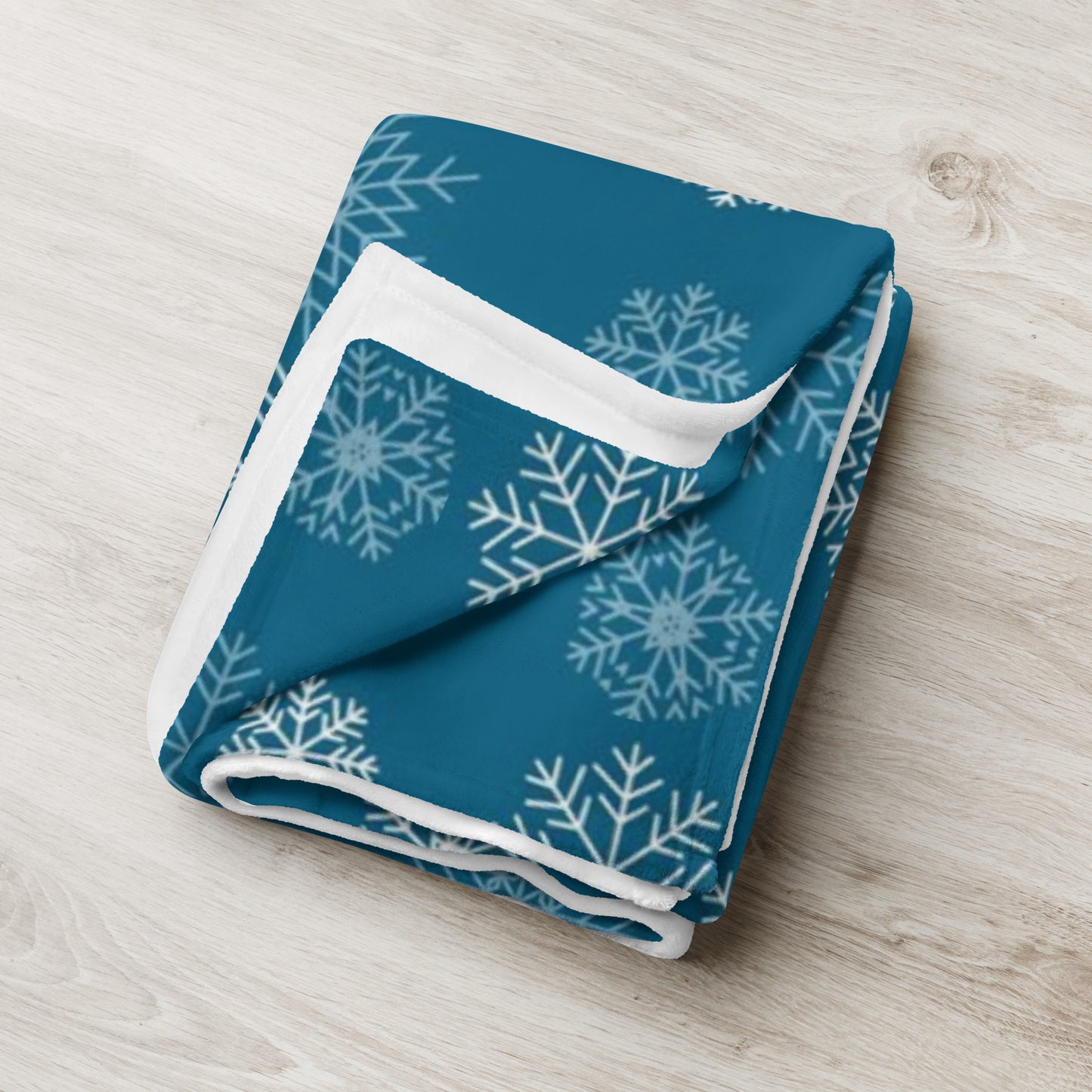 Snowflakes on Christmas Blue Throw Blanket 