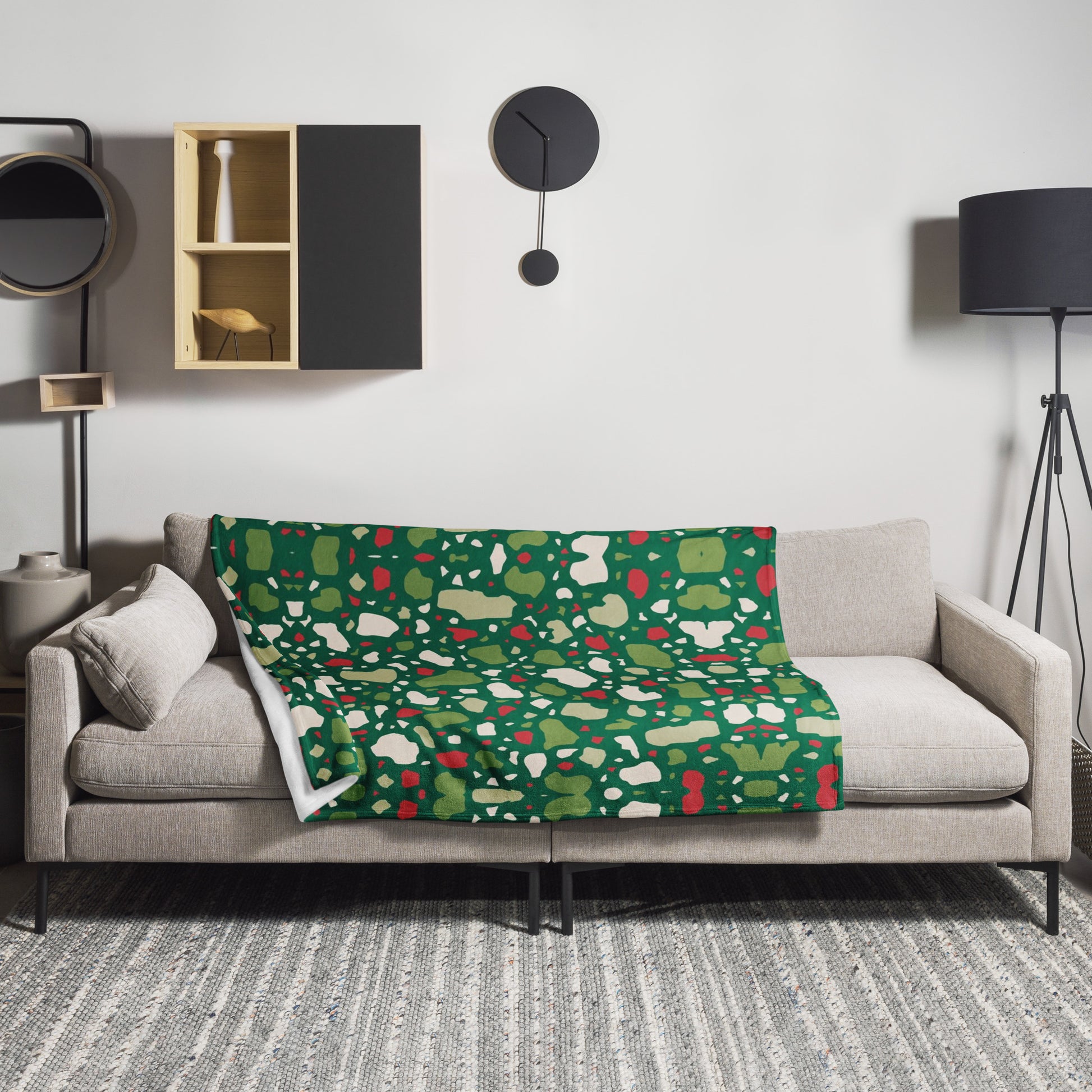 Modern Terrazzo Ready for Christmas Pattern Throw Blanket 