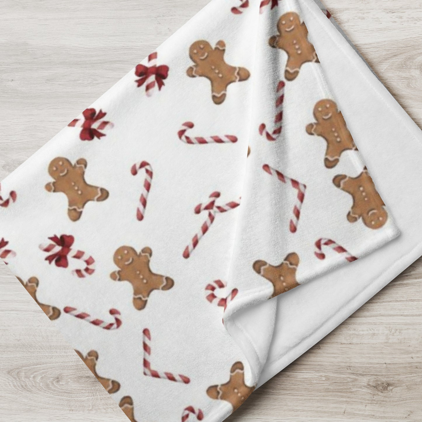 Gingerbread and Candy Canes Throw Blanket