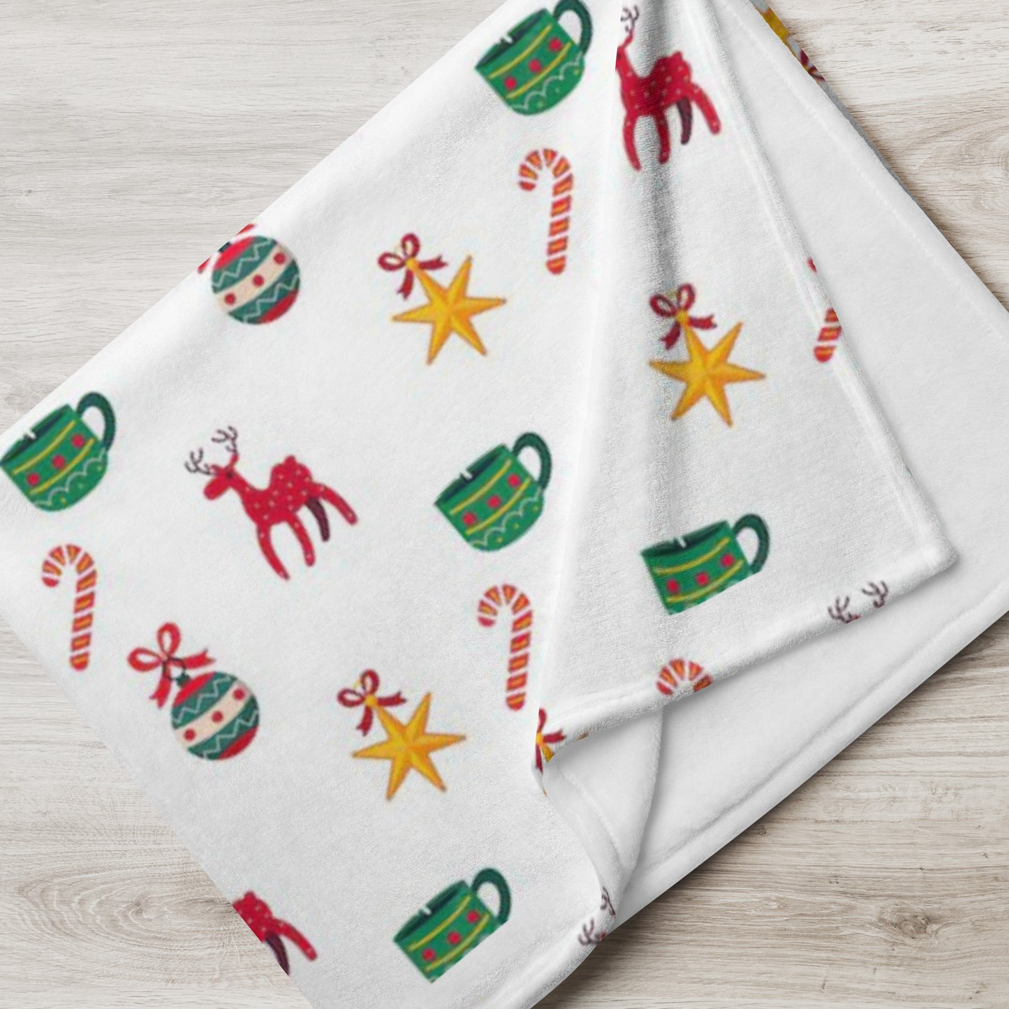 Hand Drawn Flat Christmas Pattern Throw Blanket