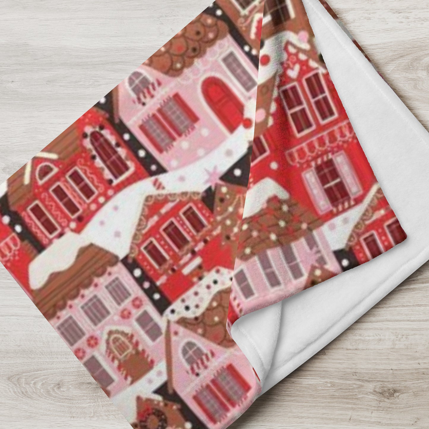 Gingerbread Christmas Village Throw Blanket 