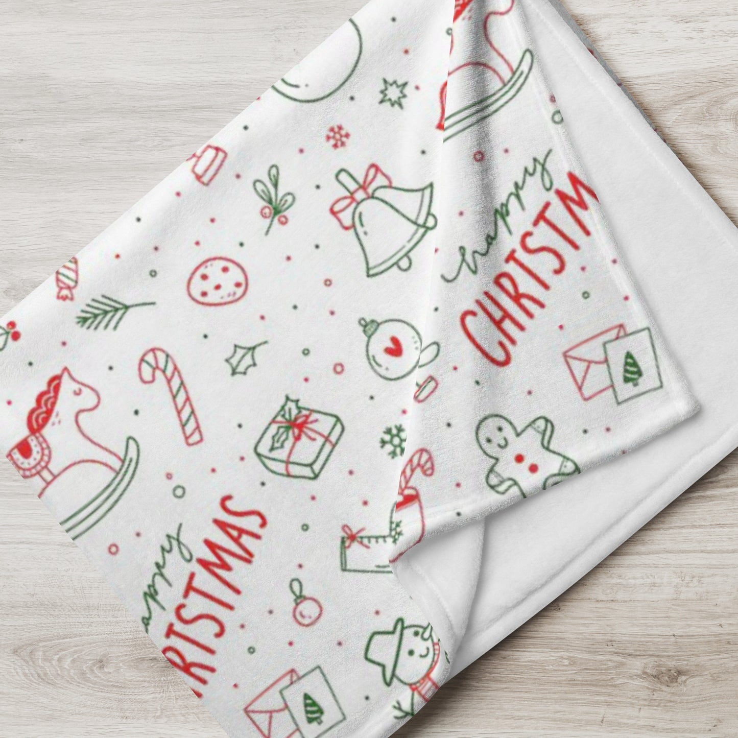 Cute Christmas Doodle Throw Blanket