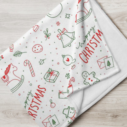 Cute Christmas Doodle Throw Blanket